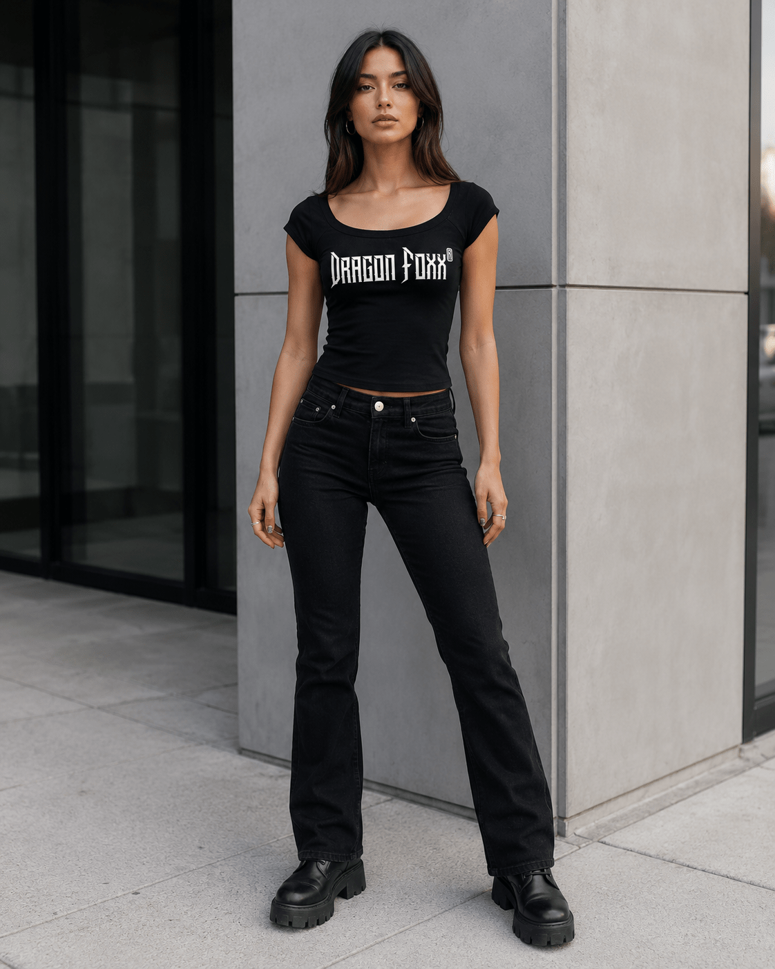 DF Black Women's Color Block Raglan Baby T-ShirtColor Block Raglan Baby T-ShirtDF Black Women's Color Block Raglan Baby T-Shirt260507PODAA1202001