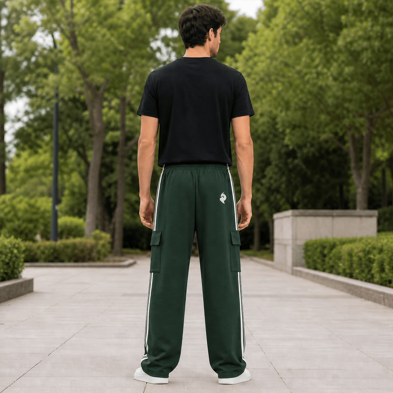 DF Blackish Green Side Stripe Straight - Leg PantsSide Stripe Straight - Leg PantsDF Blackish Green Side Stripe Straight - Leg Pants260424PODPX1813001