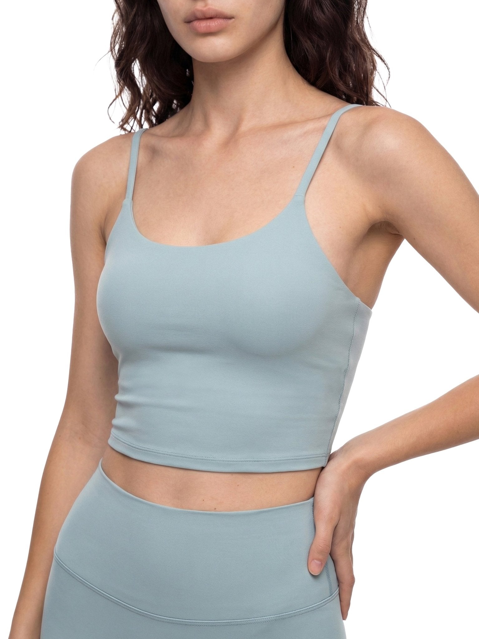 DF Haze Blue Spaghetti Strap Yoga Sports BraSpaghetti Strap Yoga Sports BraDF Haze Blue Spaghetti Strap Yoga Sports Bra260330PODAC0253001