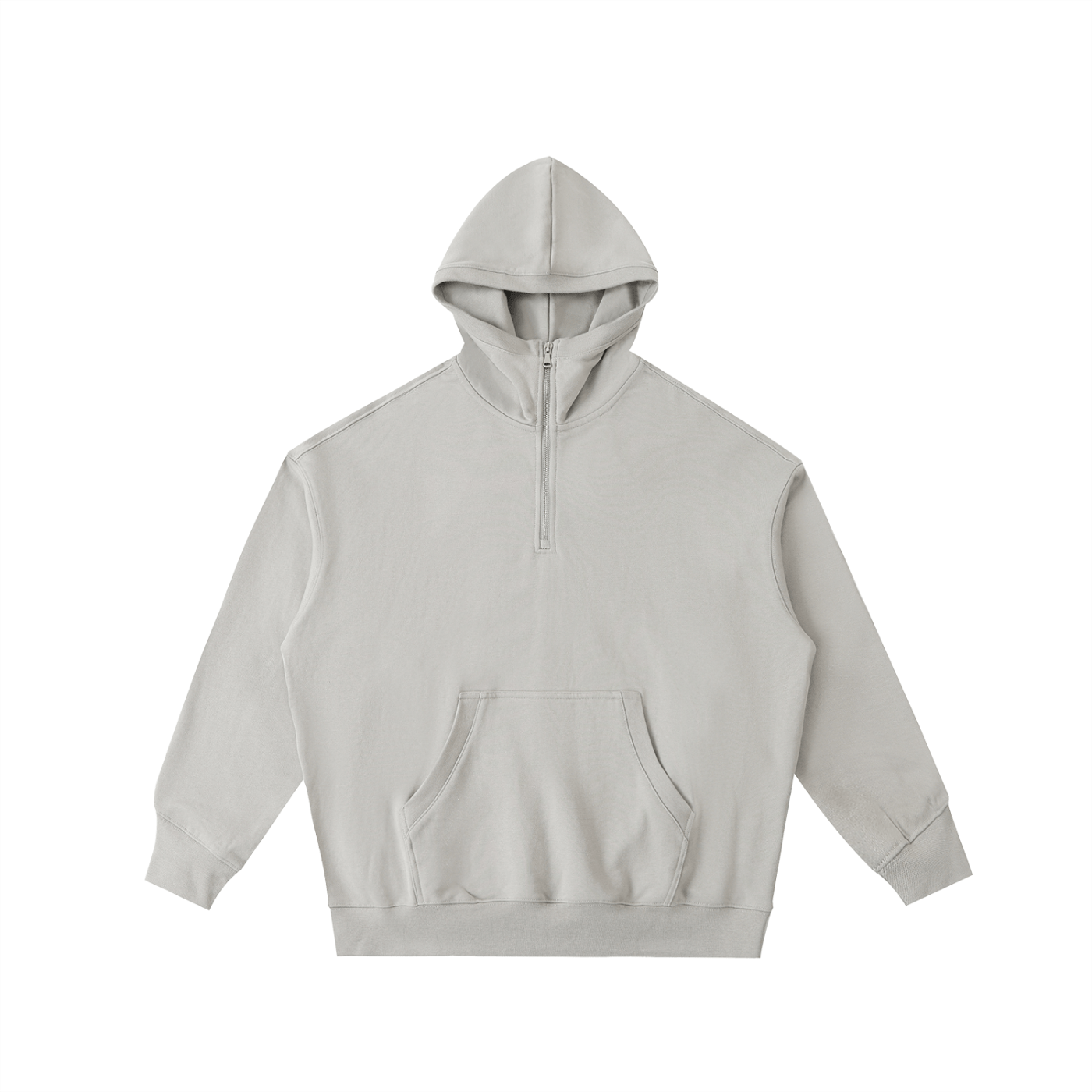 DF Light Gray Big Hood Half - Zip Fleece HoodieBig Hood Half - Zip Fleece HoodieDF Light Gray Big Hood Half - Zip Fleece Hoodie250901PODRB1028001