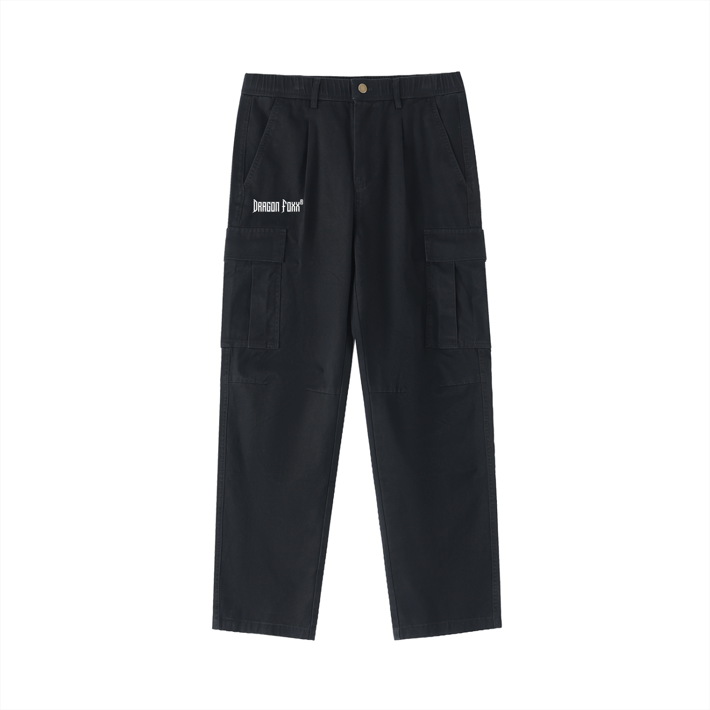 DF Men's Black Cotton Elastic - Waist Cargo PantsMen's Cotton Elastic - Waist Cargo PantsDF Men's Black Cotton Elastic - Waist Cargo Pants250908PODGF1252001