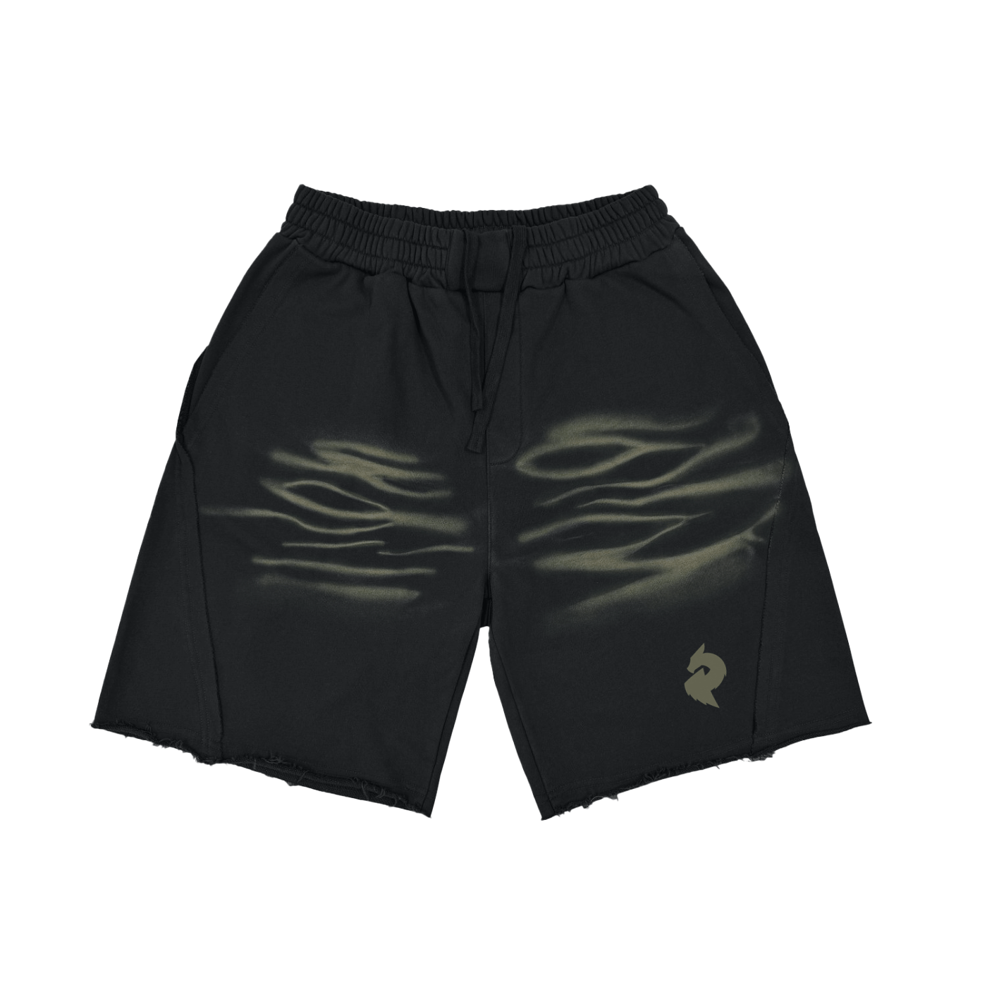 DF Men's Black Heavyweight Vintage Washed Tiger Stripes ShortsMen's Vintage Washed Tiger Stripes ShortsDF Men's Black Heavyweight Vintage Washed Tiger Stripes Shorts250808PODPW0516001