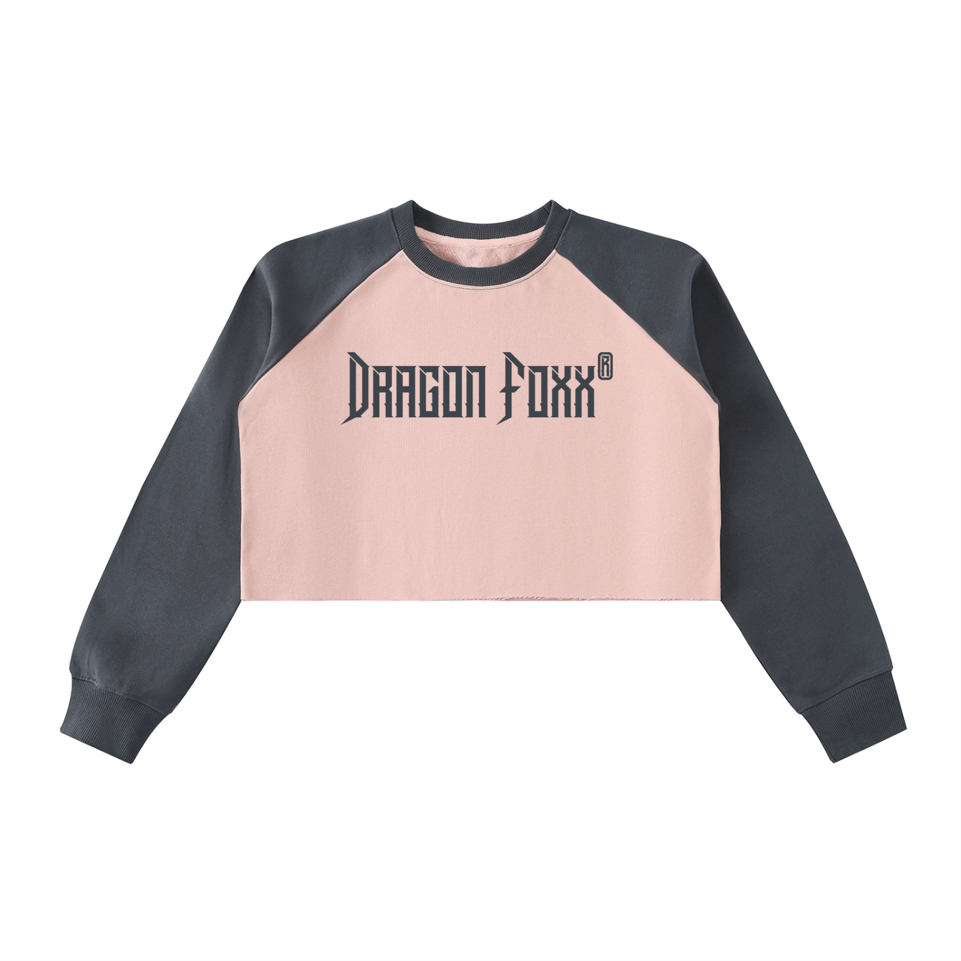 DF Vaelthar Pink with Dark Gray Raw - Hem Color - Block Crop SweatshirtRaw - Hem Crop SweatshirtDF Vaelthar Pink with Dark Gray Raw - Hem Color - Block Crop Sweatshirt250901PODBE0024001