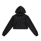 DF Women's Black Essential Cropped Zip - Up HoodieEssential Cropped Zip - Up HoodieDF Women's Black Essential Cropped Zip - Up Hoodie251005PODUA0735001