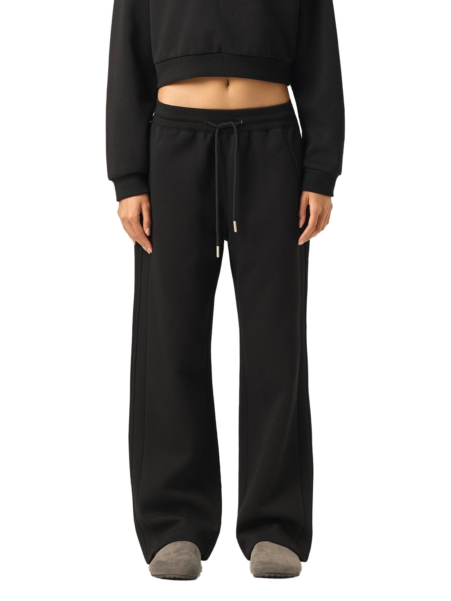 DF Women's Black Essential Drawstring Straight - Leg SweatpantsEssential Drawstring Straight - Leg SweatpantsDF Women's Black Essential Drawstring Straight - Leg Sweatpants251003PODBI2168001