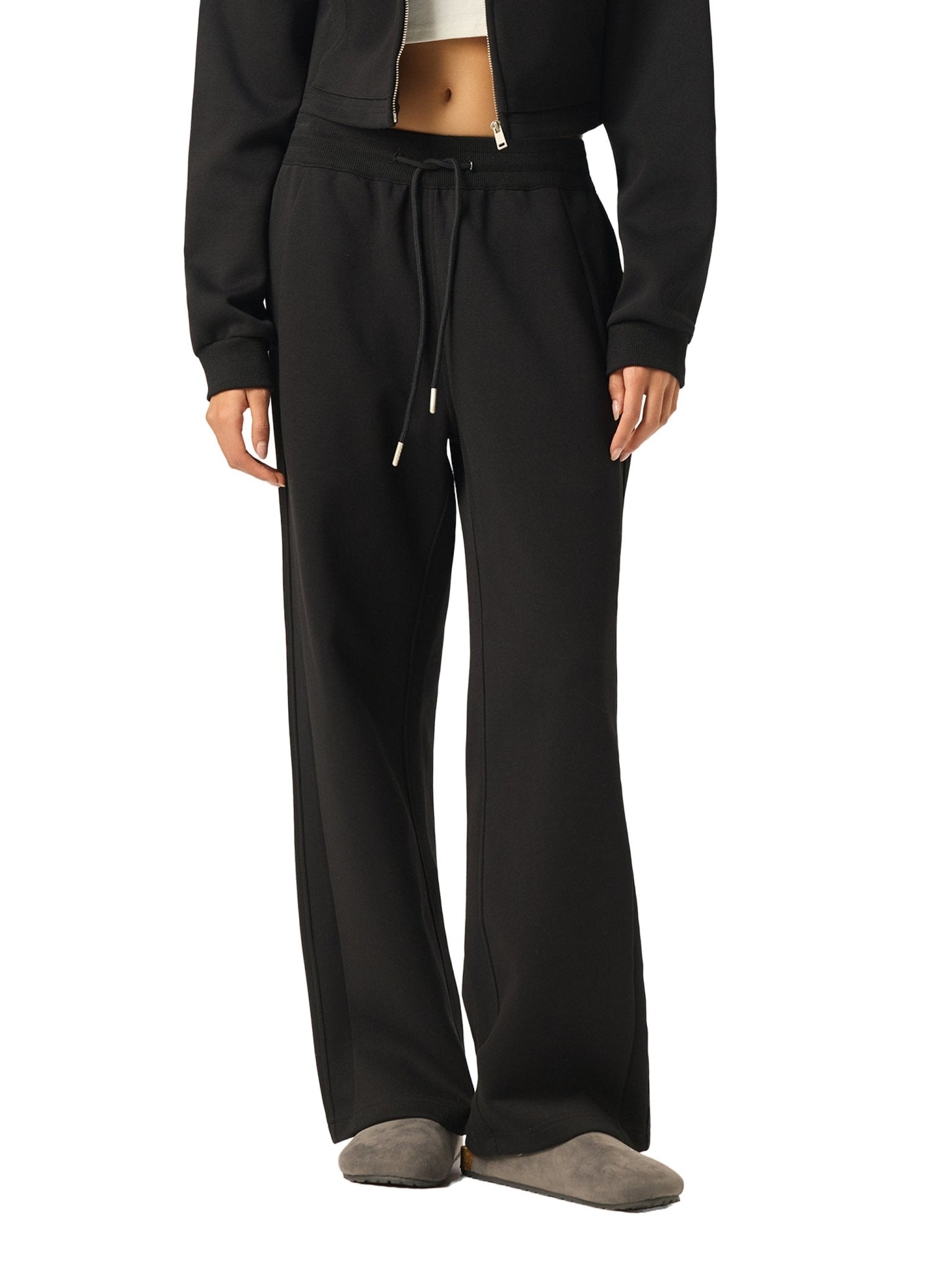 DF Women's Black Essential Drawstring Straight - Leg SweatpantsEssential Drawstring Straight - Leg SweatpantsDF Women's Black Essential Drawstring Straight - Leg Sweatpants251003PODBI2168001