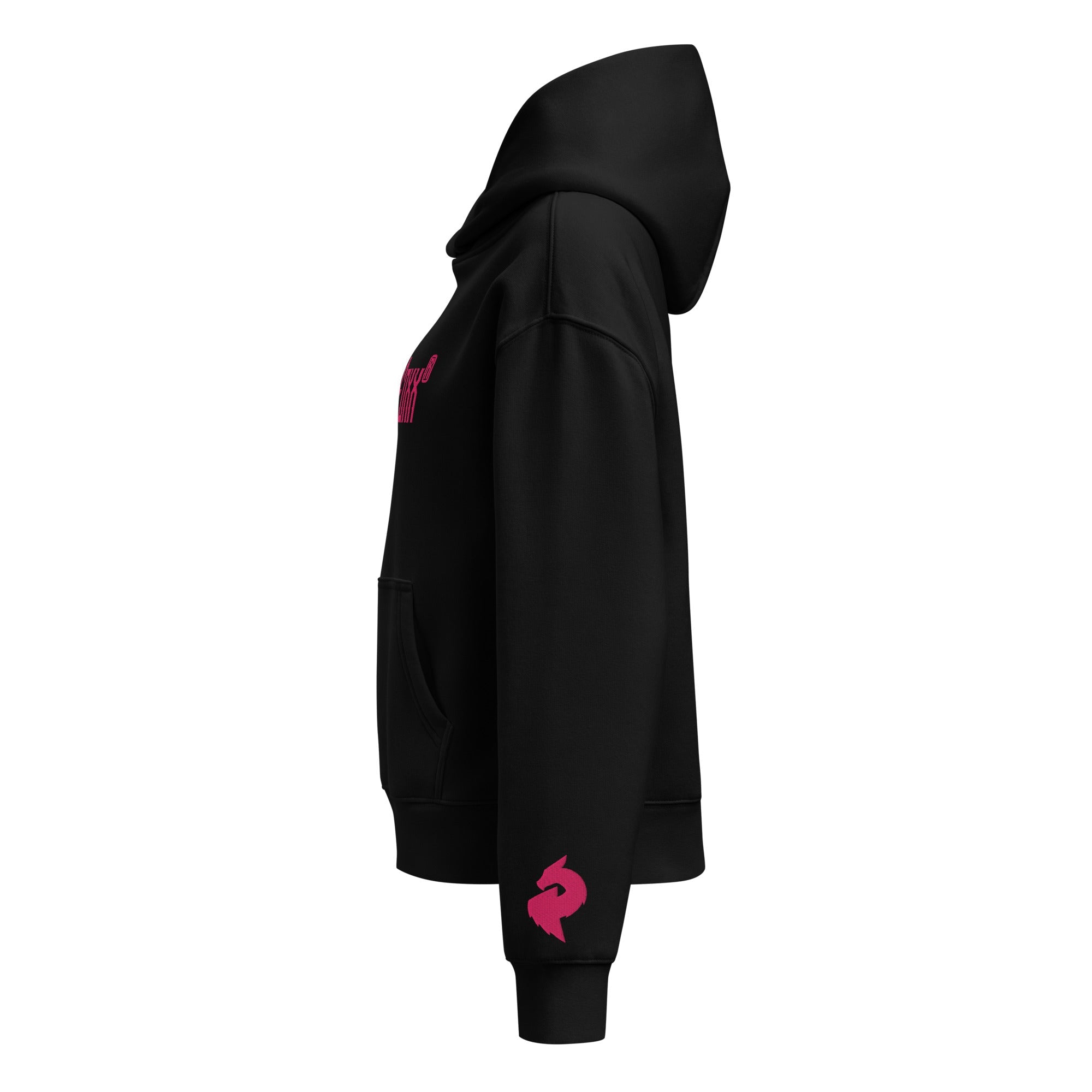 DF Women’s Black - Pink Relaxed HoodieWomen’s Relaxed HoodieProduct mockup1717435_32008