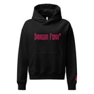 DF Women’s Black - Pink Relaxed HoodieWomen’s Relaxed HoodieProduct mockup1717435_32008
