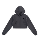 DF Women's Charcoal Gray Essential Cropped Zip - Up HoodieEssential Cropped Zip - Up HoodieDF Women's Charcoal Gray Essential Cropped Zip - Up Hoodie251005PODUA0845001