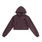 DF Women's Dark Reddish Purple Essential Cropped Zip - Up HoodieEssential Cropped Zip - Up HoodieDF Women's Dark Reddish Purple Essential Cropped Zip - Up Hoodie251005PODUA0979001