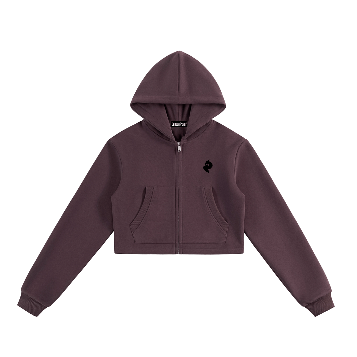 DF Women's Dark Reddish Purple Essential Cropped Zip - Up HoodieEssential Cropped Zip - Up HoodieDF Women's Dark Reddish Purple Essential Cropped Zip - Up Hoodie251005PODUA0979001