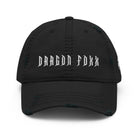 Distressed Dad Hats - White Embroidered - Distressed Dad Hat - DRAGON FOXX™ - Distressed Dad Hats - White Embroidered - 7823977_10990 - Black - Distressed - One size - Accessories - Black Distressed Hat - Charcoal Grey Distressed Hat