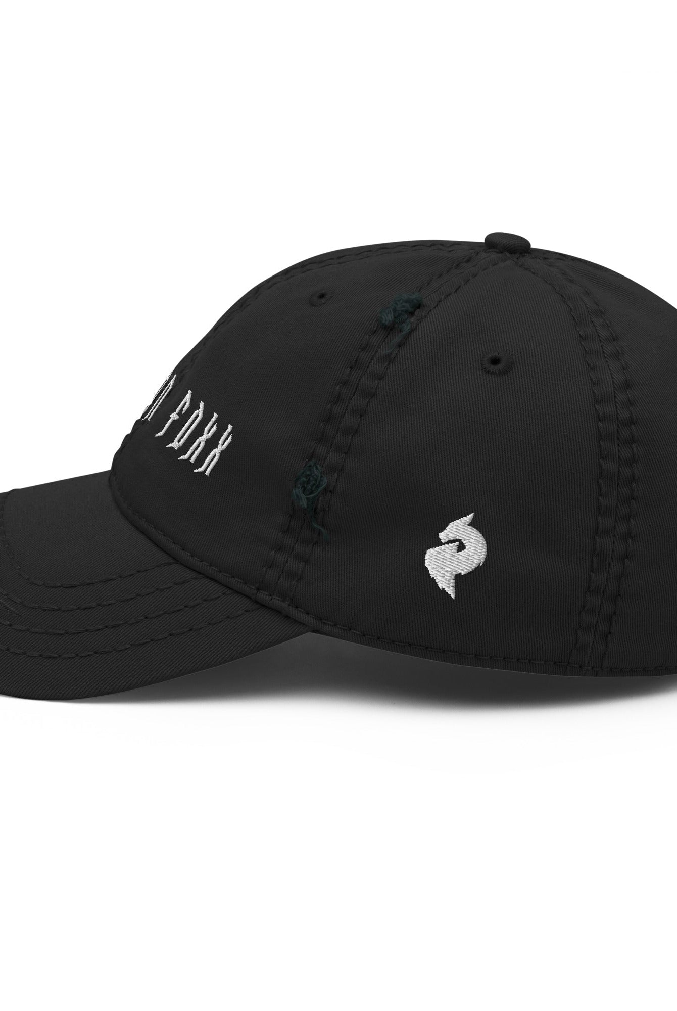 Distressed Dad Hats - White Embroidered - Distressed Dad Hat - DRAGON FOXX™ - Distressed Dad Hats - White Embroidered - 7823977_10990 - Black - Distressed - One size - Accessories - Black Distressed Hat - Charcoal Grey Distressed Hat