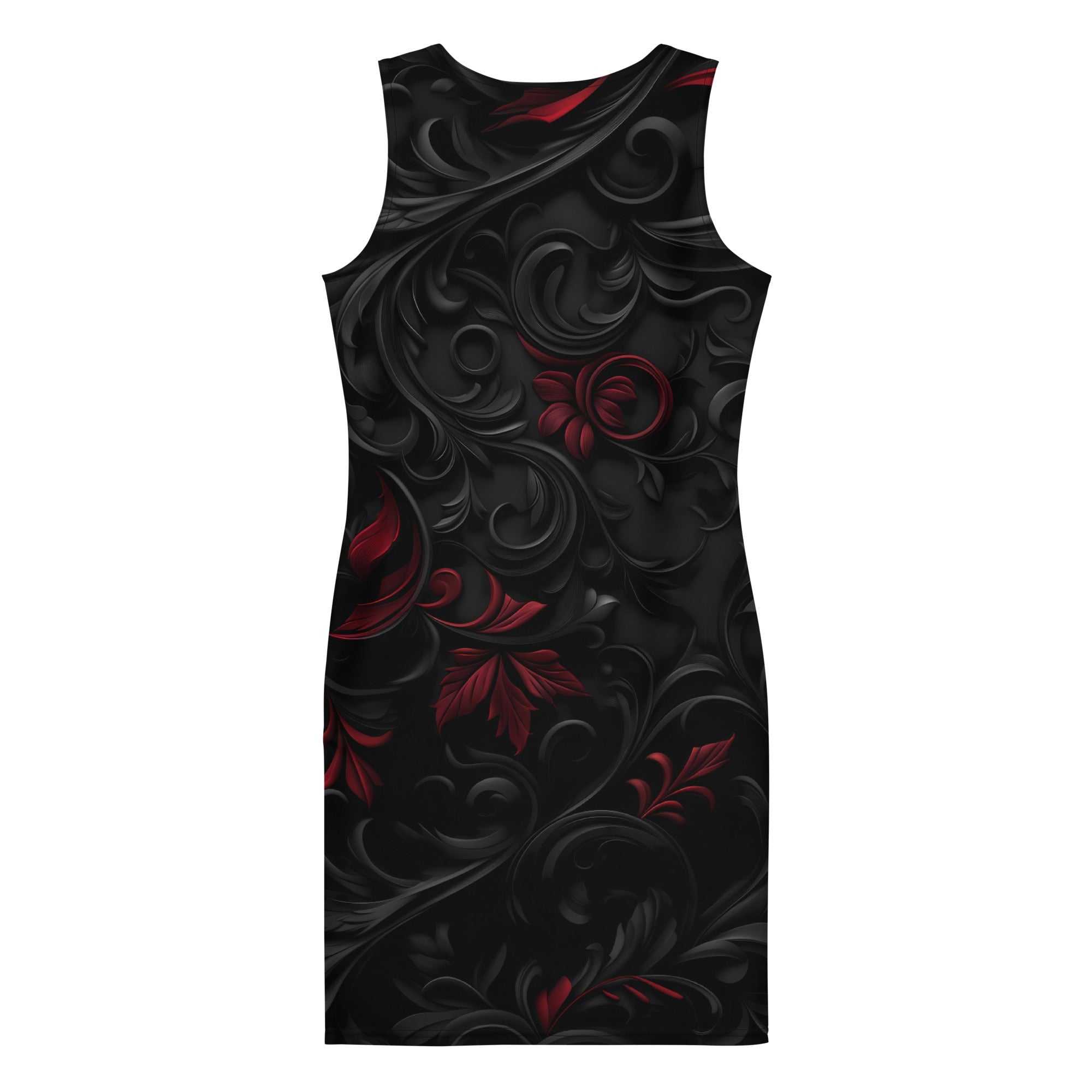 Essence of Red - Black Floral Bodycon DressBodycon DressProduct mockup7076575_7788