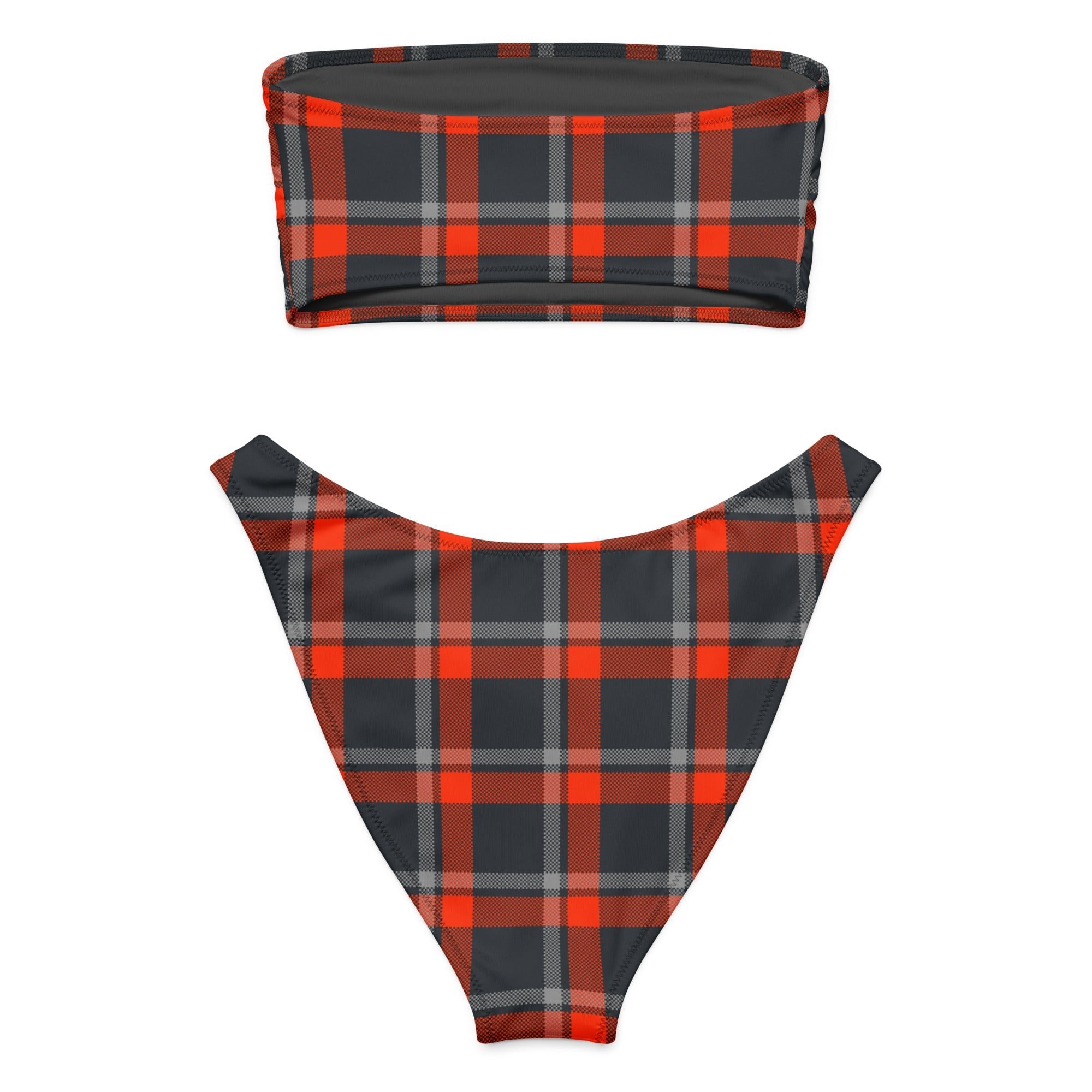 Foxxfire Plaid Eco Bandeau BikiniEco Bandeau Bikini SetsProduct mockup6693166_22671