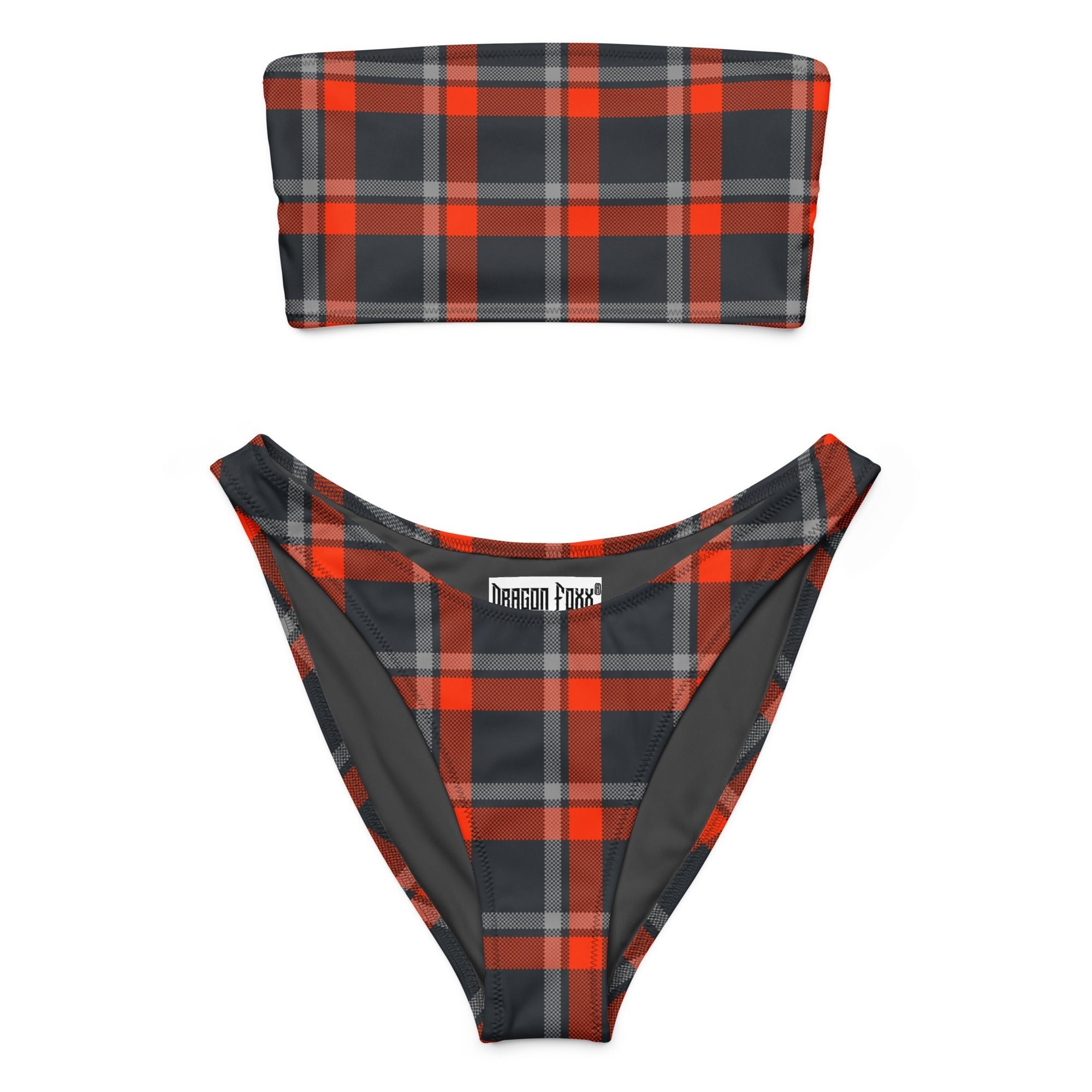 Foxxfire Plaid Eco Bandeau BikiniEco Bandeau Bikini SetsProduct mockup6693166_22671