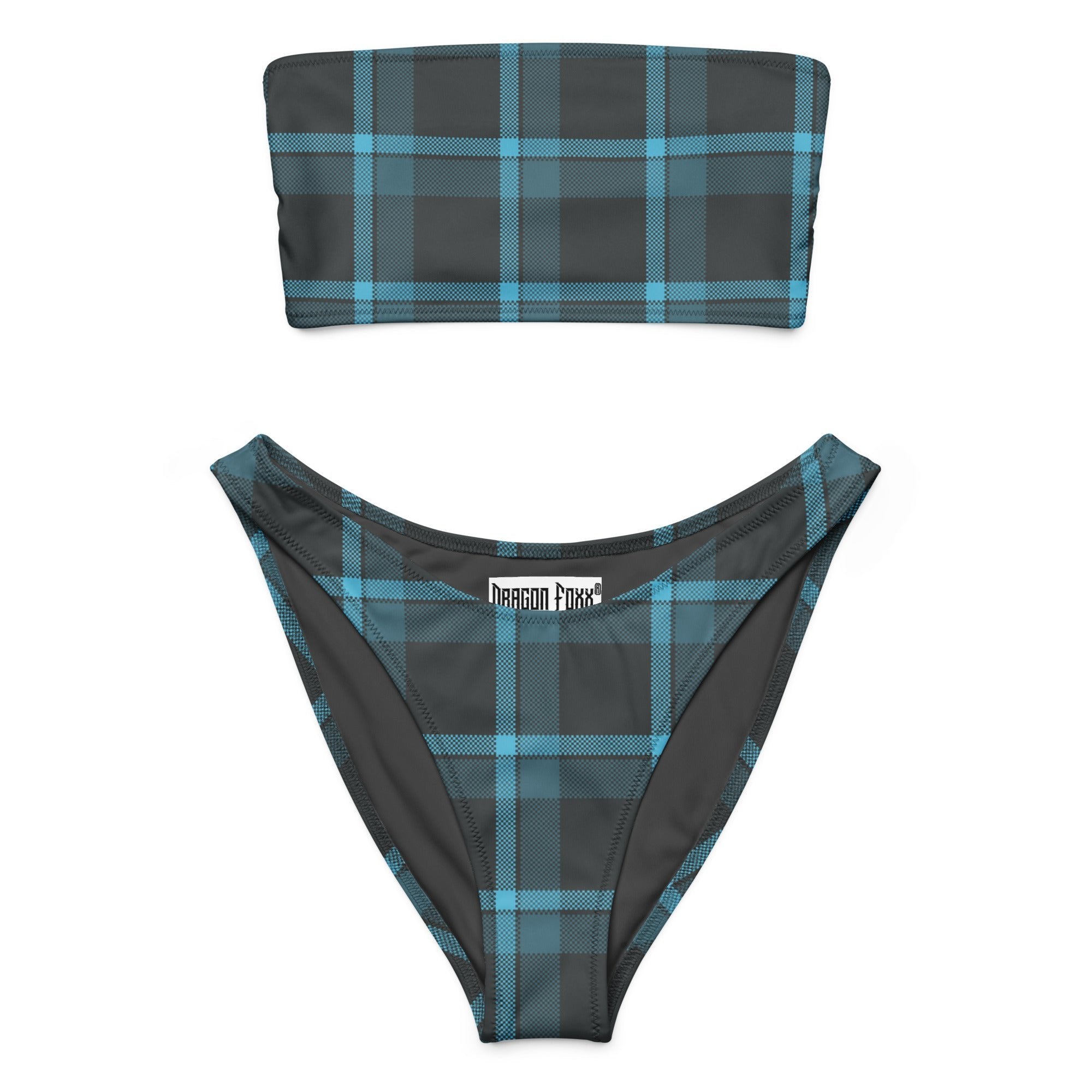 Frostveil Plaid Eco Bandeau BikiniEco Bandeau Bikini SetsProduct mockup8034507_22671