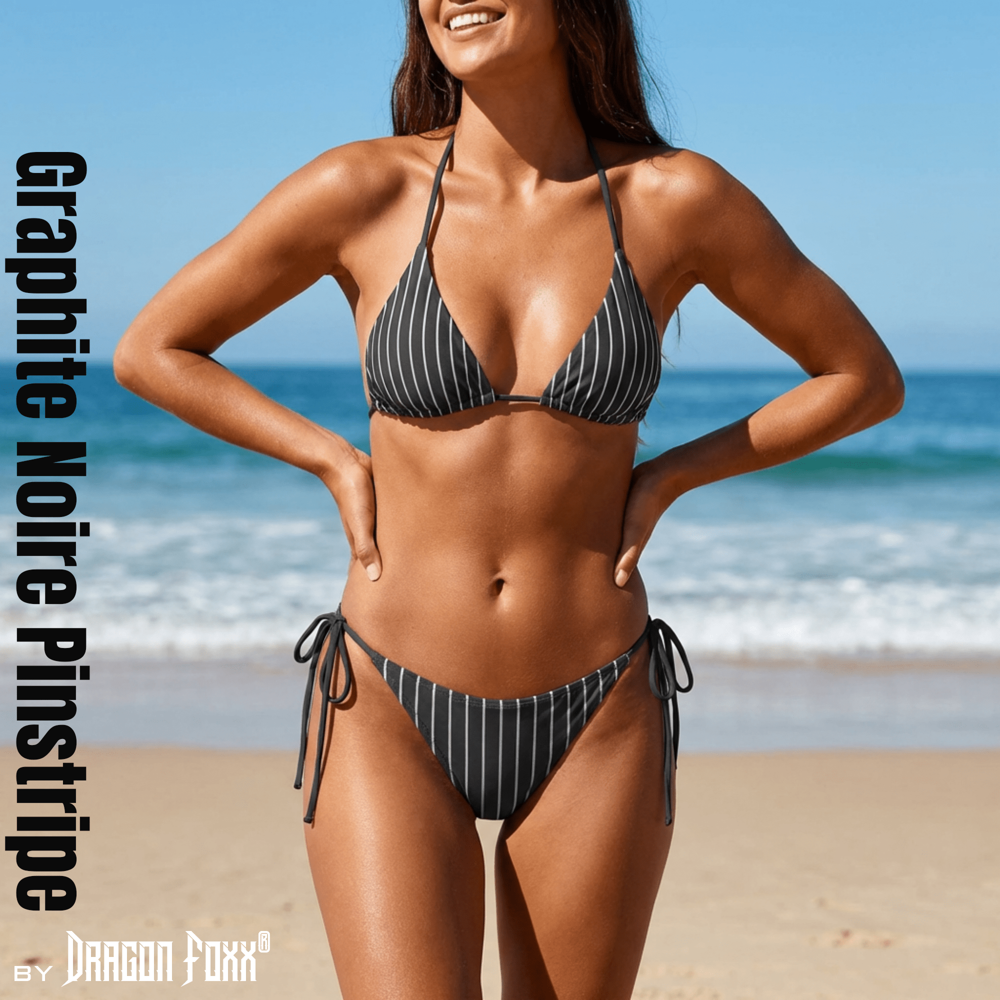 Graphite Noire Pinstripe Eco String BikiniEco String BikiniGraphite Noire Pinstripe Eco String Bikini6664408_16553