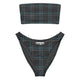 Grey - Teal Plaid Eco Bandeau BikiniEco Bandeau Bikini SetsProduct mockup4380915_22671