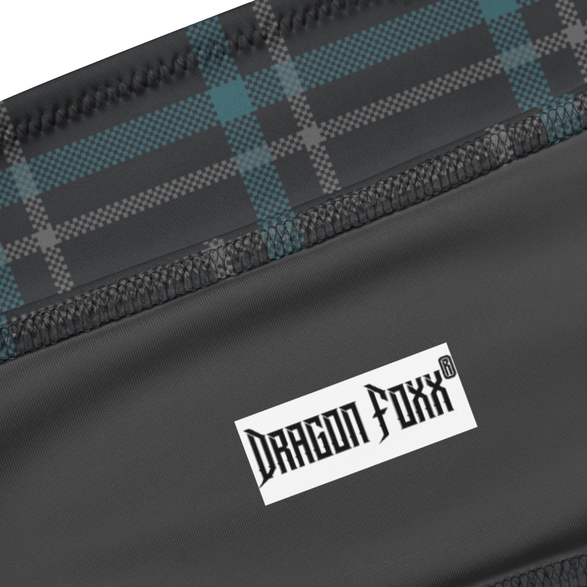 Grey - Teal Plaid Eco Bandeau BikiniEco Bandeau Bikini SetsProduct mockup4380915_22671