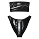 Happy 250 USA Black and White Flag Eco Bandeau BikiniEco Bandeau Bikini SetsProduct mockup8039428_22671