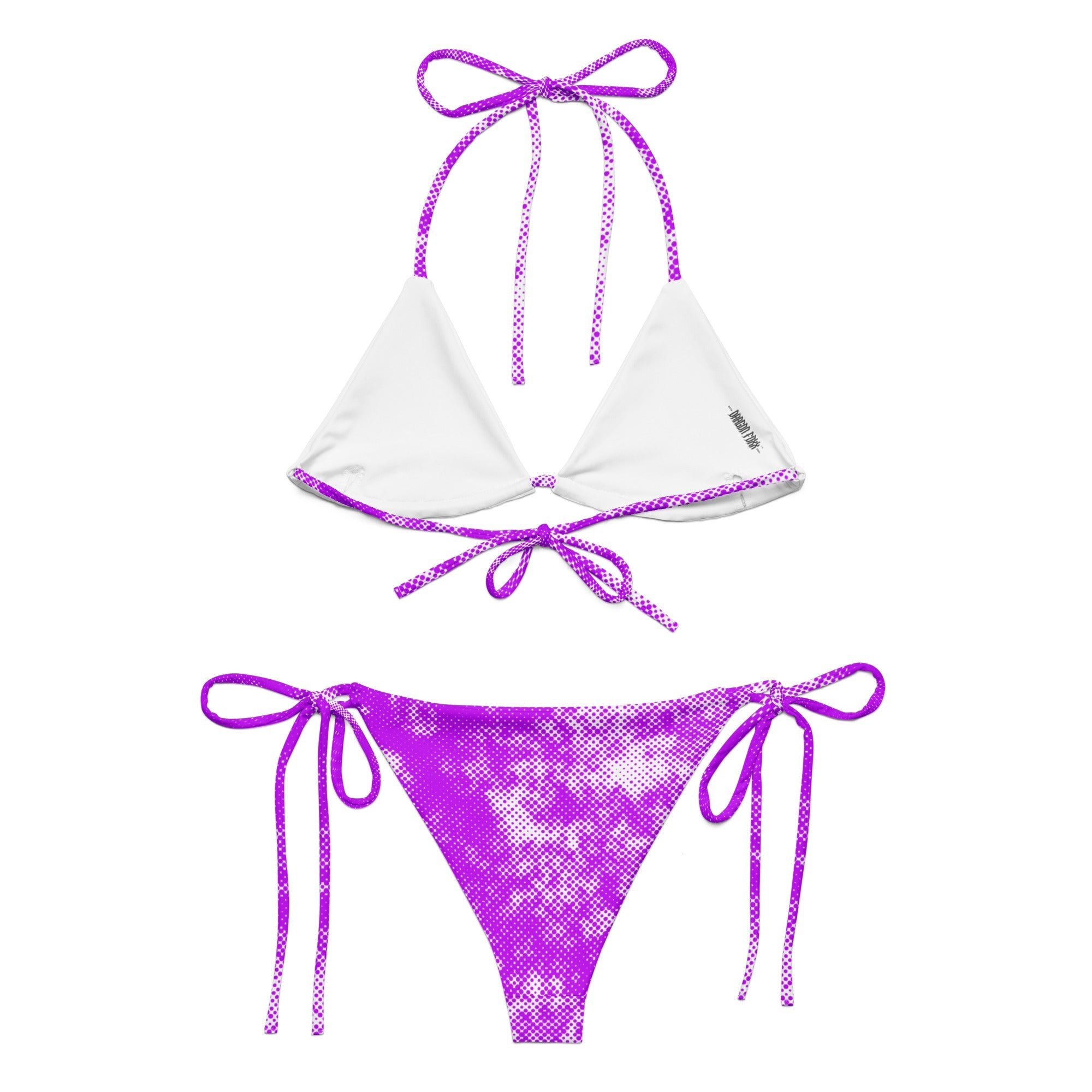 Lavender Pulse Eco String Bikini Set - Eco String Bikini Set - DRAGON FOXX™ - Lavender Pulse Eco String Bikini Set - 2053512_16553 - 2XS - Purple Halftone - Bikini Set - Dragon Foxx® - Dragon Foxx® Eco String Bikini