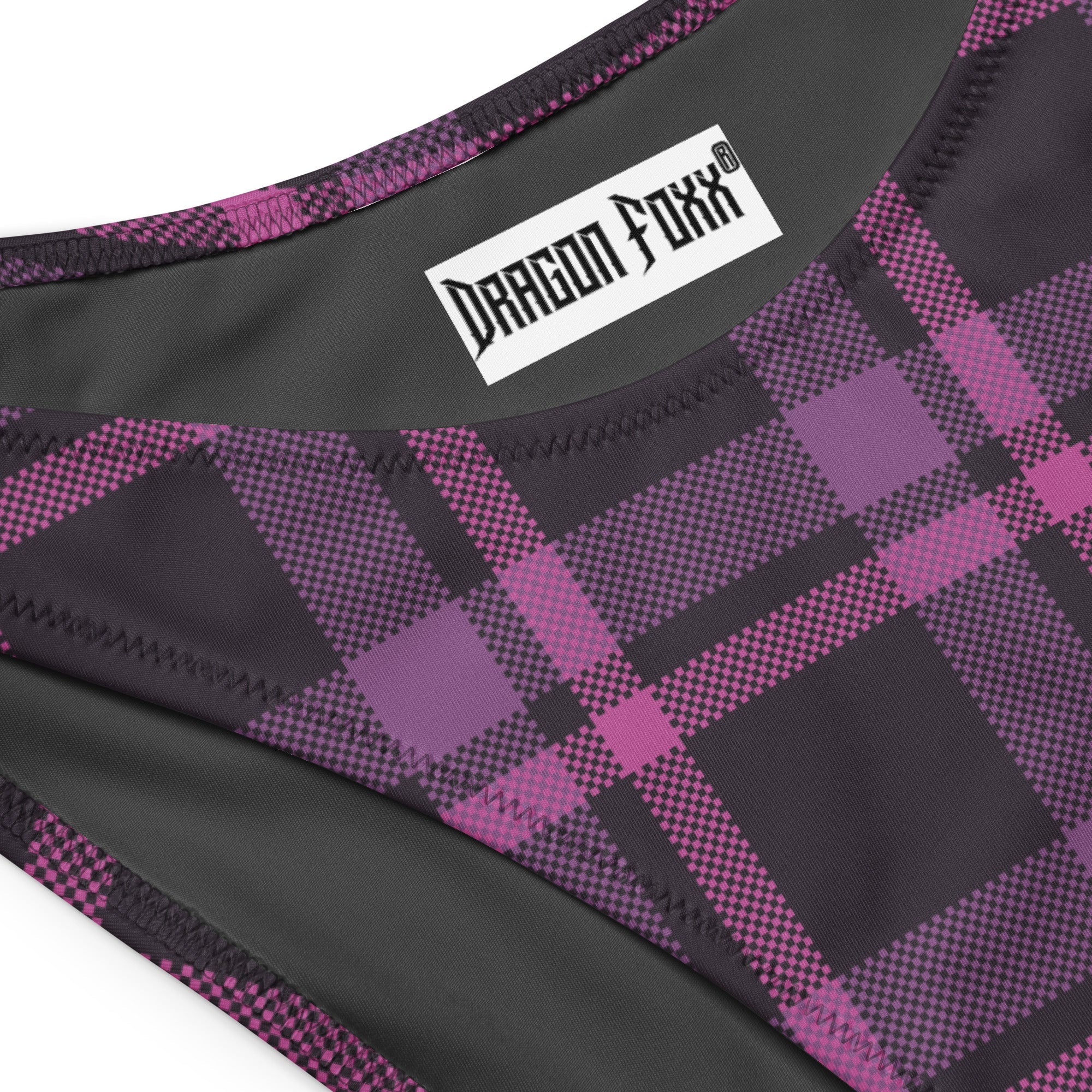 Lilac Havoc Plaid Eco Bandeau BikiniEco Bandeau Bikini SetsProduct mockup3606603_22671