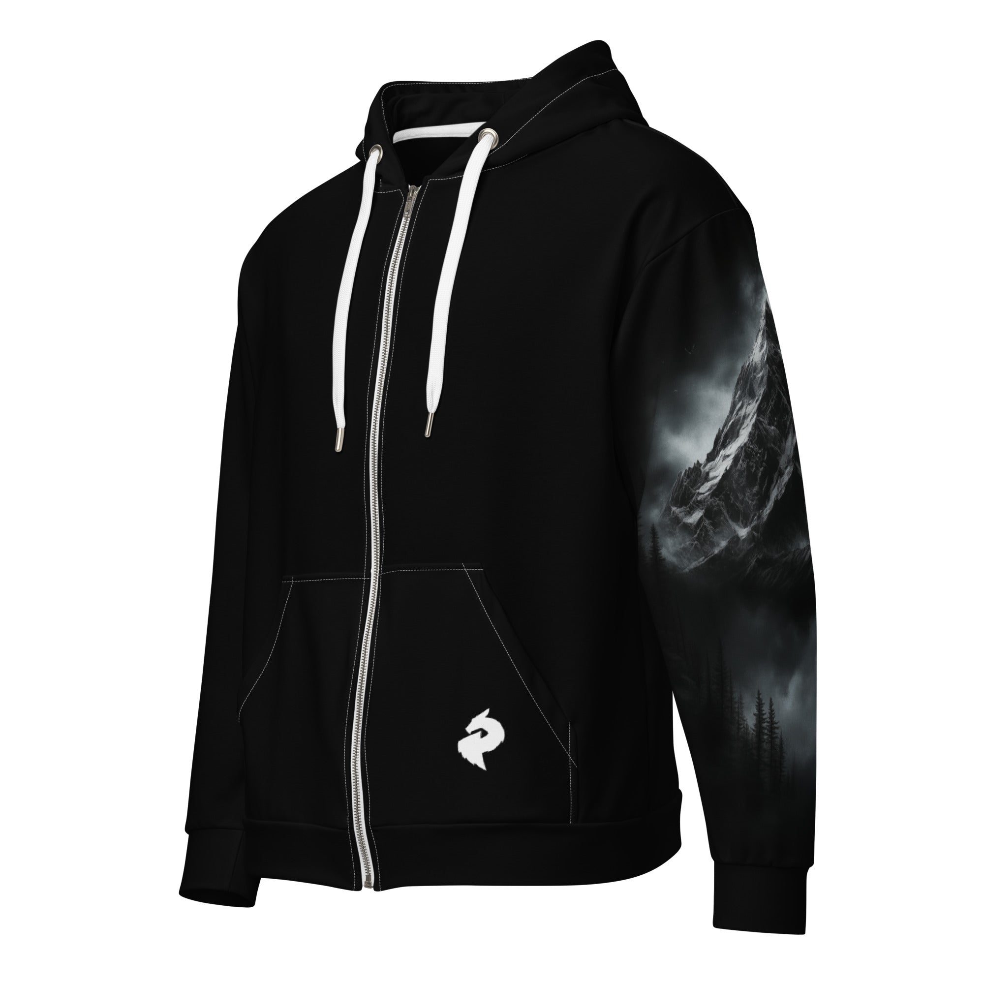 Mount Everest - Unisex Zip - up Hoodie - Eco Unisex Zip - up Hoodie - DRAGON FOXX™ - Product mockup - 6338828_18522 - 2XS - Scenery Art - Black - Black Eco Zip - Up Hoodie - Black Eco Zip - Up Hoodie by Dragon Foxx®