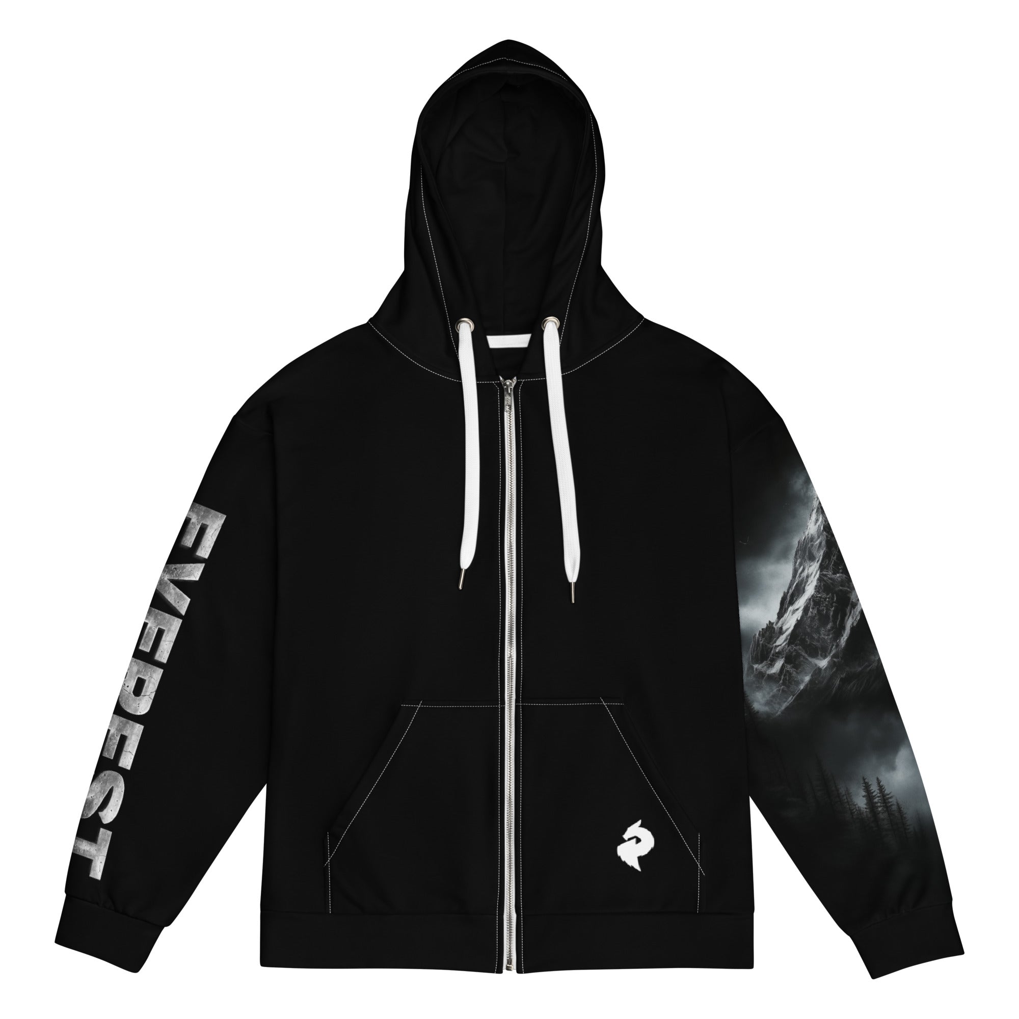 Mount Everest - Unisex Zip - up Hoodie - Eco Unisex Zip - up Hoodie - DRAGON FOXX™ - Product mockup - 6338828_18522 - 2XS - Scenery Art - Black - Black Eco Zip - Up Hoodie - Black Eco Zip - Up Hoodie by Dragon Foxx®