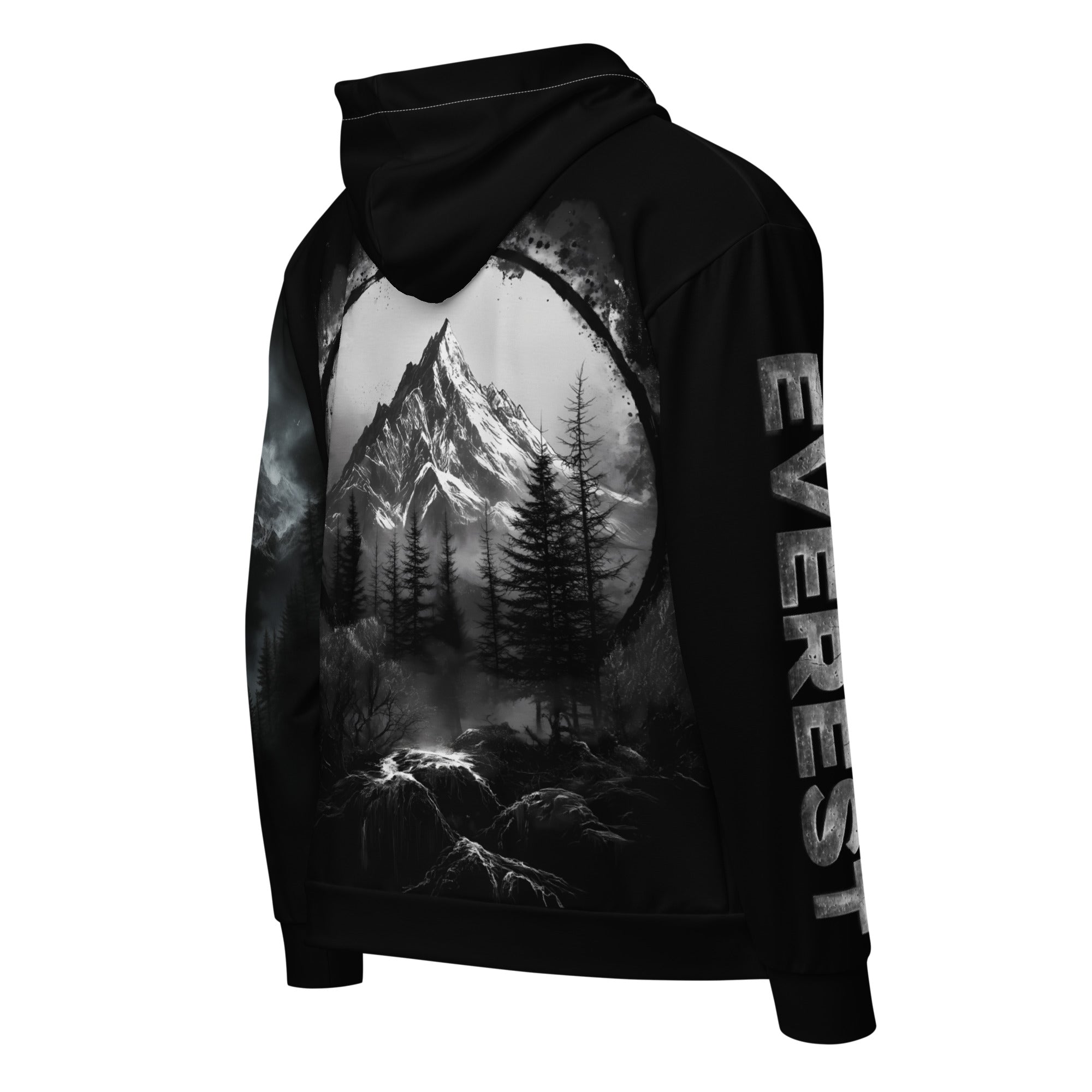 Mount Everest - Unisex Zip - up Hoodie - Eco Unisex Zip - up Hoodie - DRAGON FOXX™ - Product mockup - 6338828_18522 - 2XS - Scenery Art - Black - Black Eco Zip - Up Hoodie - Black Eco Zip - Up Hoodie by Dragon Foxx®