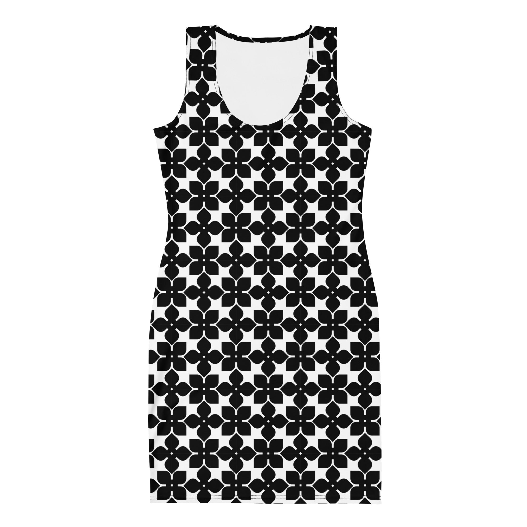Noir Petals - Floral Bodycon Dress L / Floral Noir Petals - Floral Bodycon Dress L / Floral