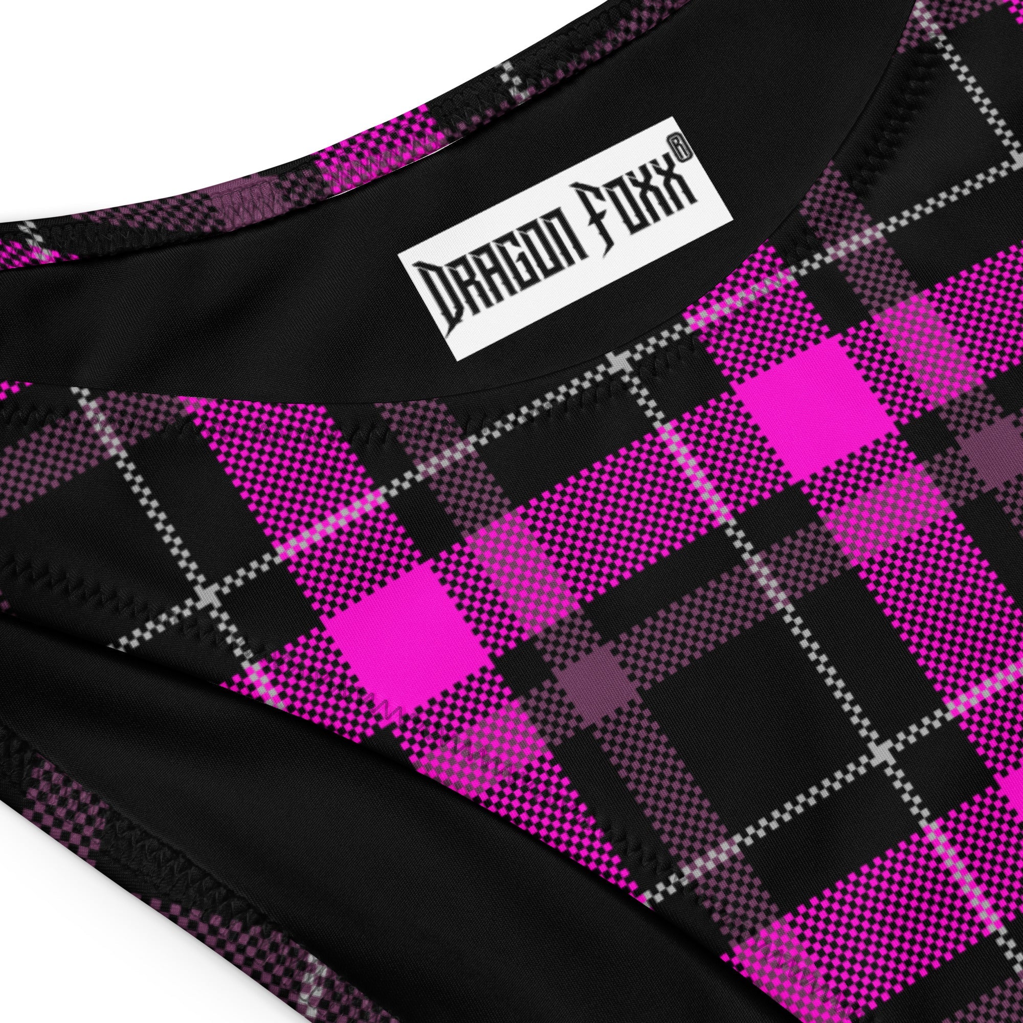 Pink Hexfire Plaid Eco Bandeau BikiniEco Bandeau Bikini SetsProduct mockup1690676_22671