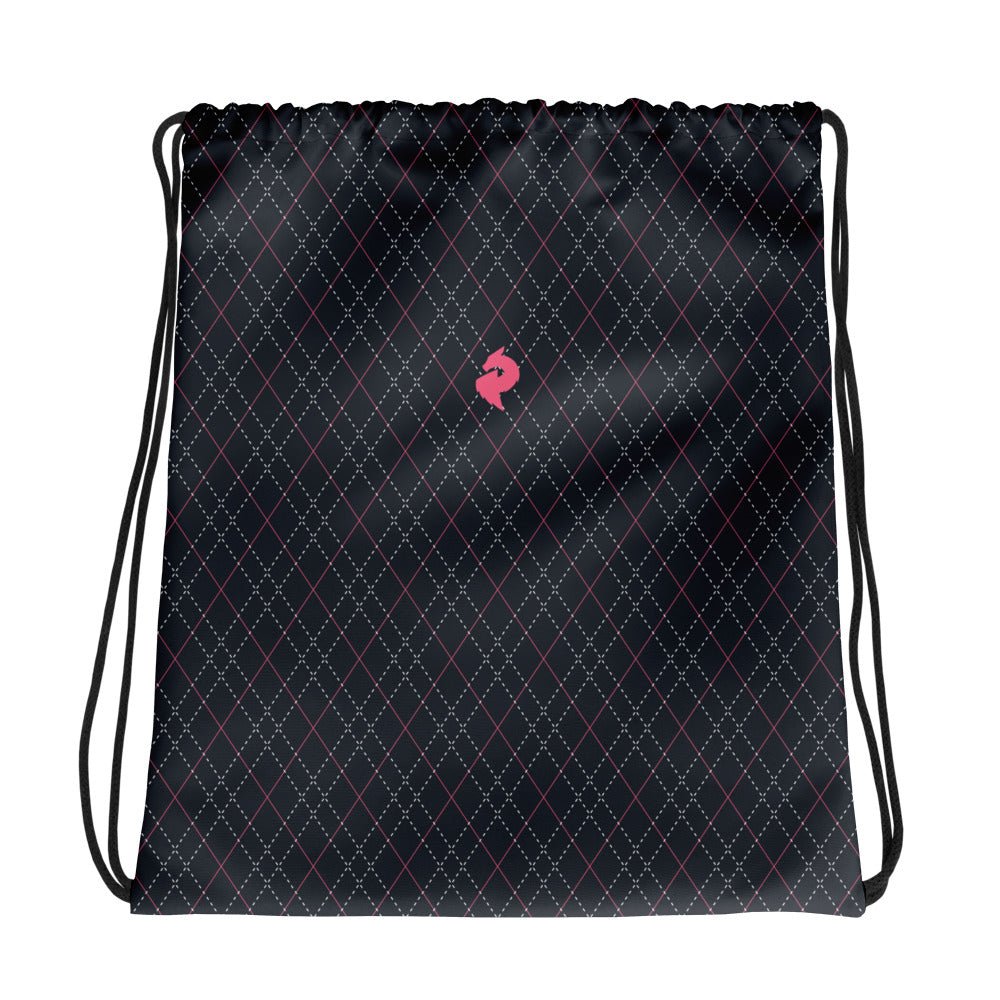 Pink Nexus Drawstring Bag - Drawstring Bag - DRAGON FOXX™ - Product mockup - 4529365_8894 - Pink Nexus Argyle Pattern - Accessories - Argyle - Argyle Design