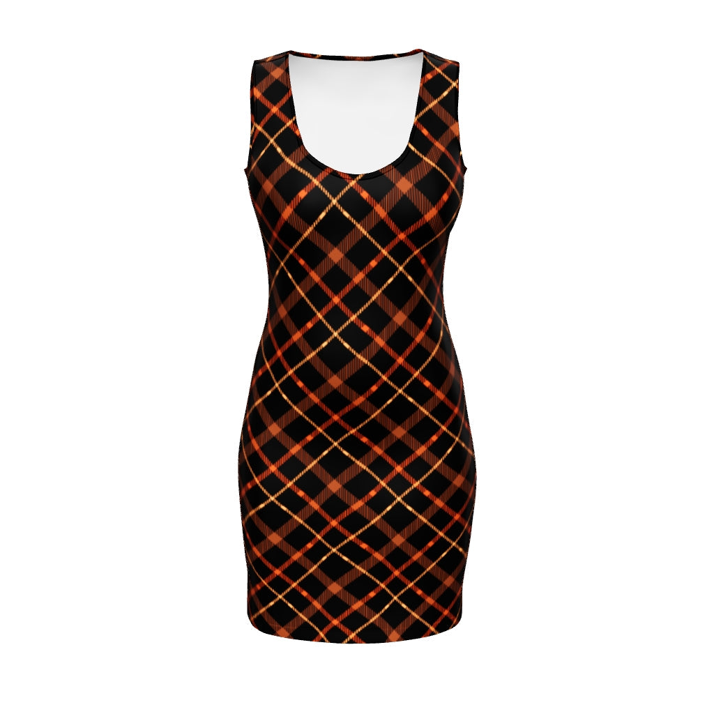 Ashfall Plaid Bodycon Dress