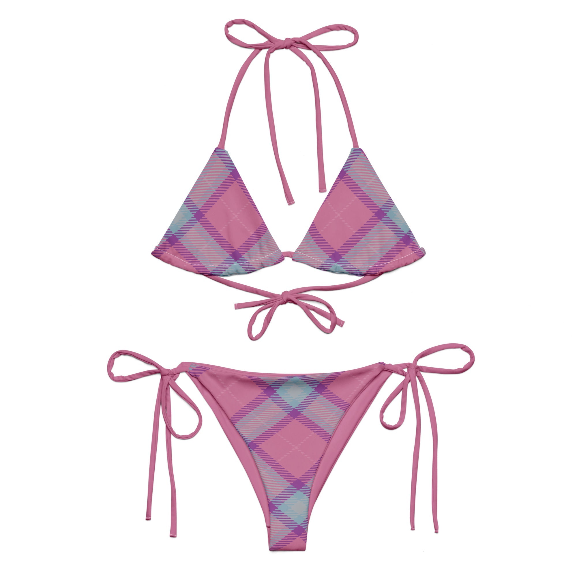 Prismblush Plaid Eco String BikiniEco String Bikini SetProduct mockup2088336_16553