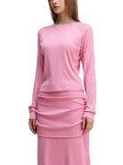 Rose Pink Dyed Washed Raglan Long Sleeve Slim T-ShirtDyed Washed Raglan Long Sleeve Slim T-ShirtRose Pink Dyed Washed Raglan Long Sleeve Slim T-Shirt250921PODND1129001