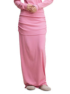 Rose Pink Dyed Washed Straight Hip - Hugging Slim Maxi SkirtSlim Maxi SkirtRose Pink Dyed Washed Straight Hip - Hugging Slim Maxi Skirt250921PODBL0799001
