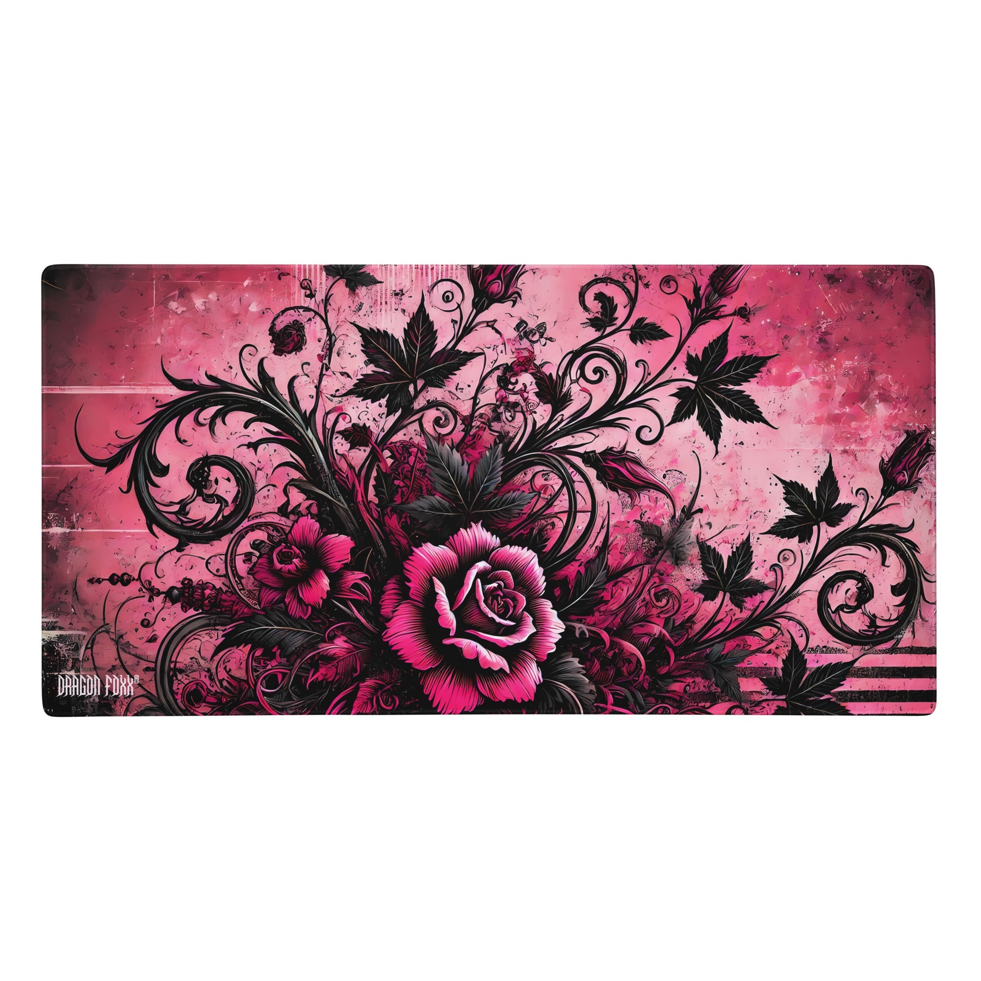 Rose Reverie - Pink Gothic Floral Gaming Mouse Pad - Gaming Mouse Pad - DRAGON FOXX™ - Rose Reverie - Pink Gothic Floral Gaming Mouse Pad - 5618390_14942 - 36″ × 18″ (91.4 cm × 45.7 cm) - Multicolor - 36″ × 18″ (91.4 cm × 45.7 cm) - 36″ × 18″ (91.4 cm × 45.7 cm) Gaming Mouse Pad - Dragon Foxx® Gaming Mouse Pad