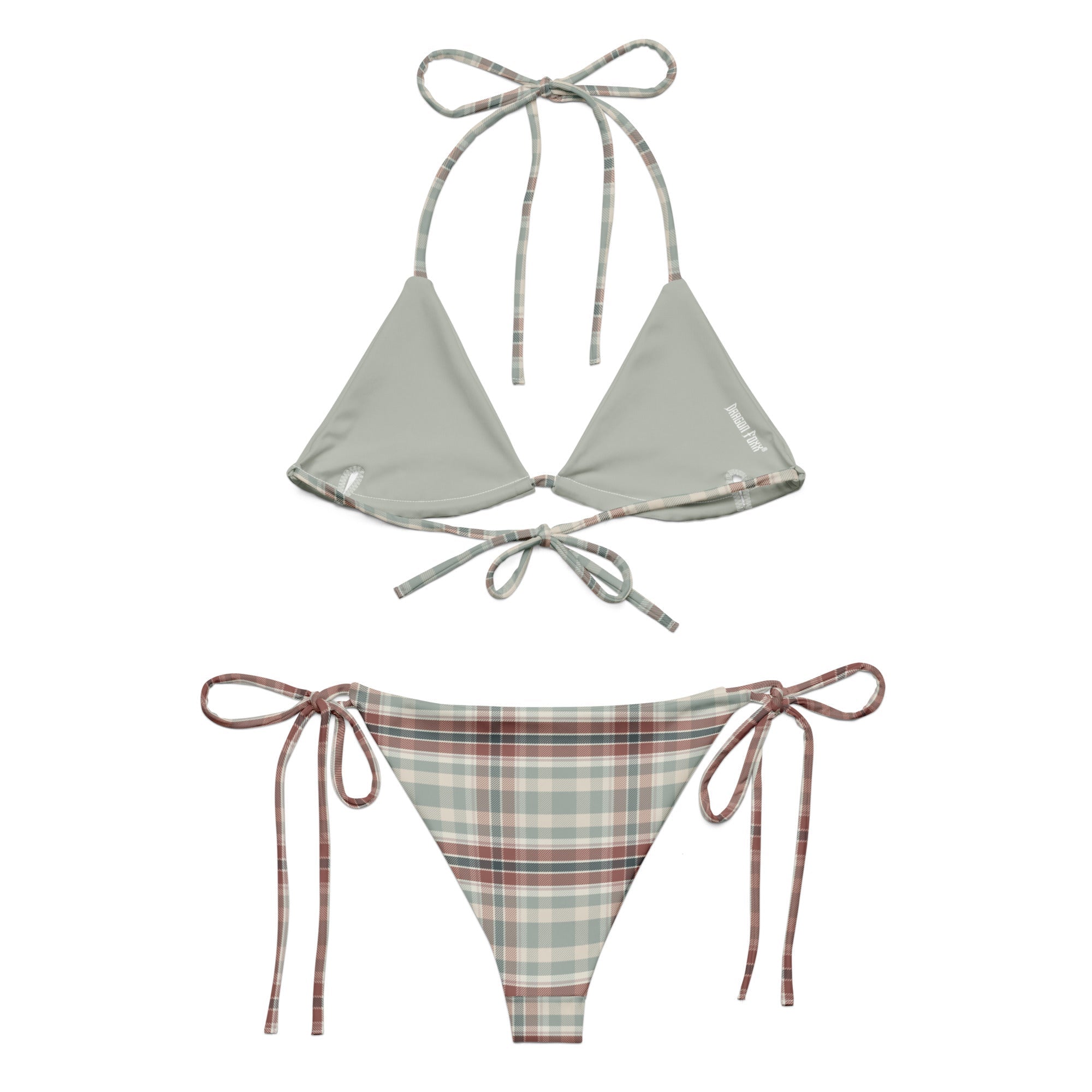 Sageblush Plaid Eco String BikiniEco String BikiniProduct mockup3358275_16553