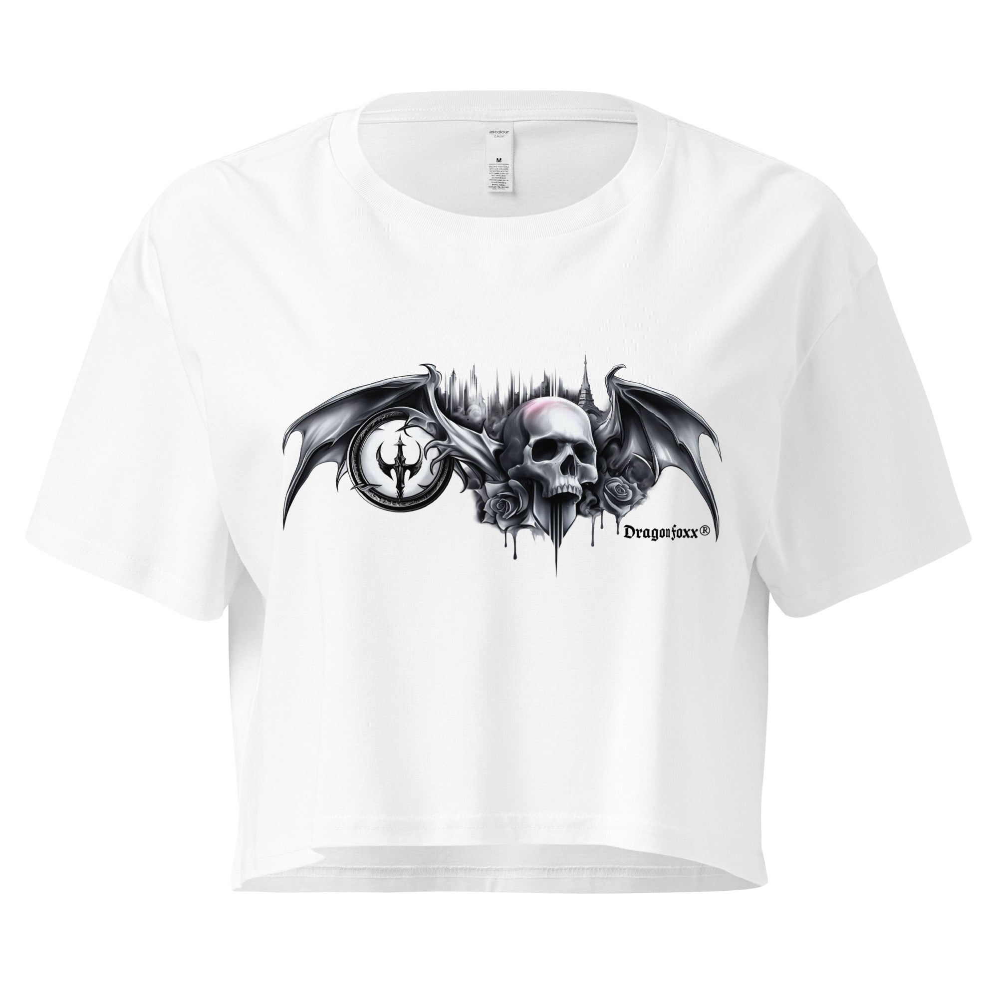 Skullspire Women’s White or Orchid Crop TopCrop Top TeeProduct mockup2214774_16119