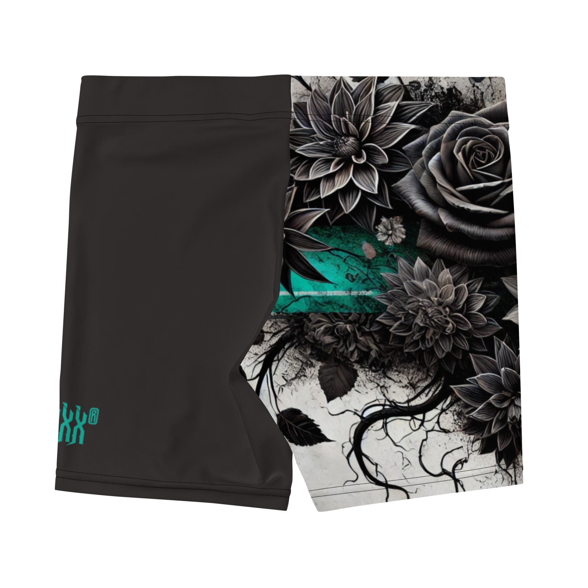 Teal Thorn - Women's Floral Gym Shorts - Women's Gym Shorts - DRAGON FOXX™ - Teal Thorn - Women's Floral Gym Shorts - 6748849_9296 - XS - Floral - Dragon Foxx™ - Dragon Foxx™ Women's Gym Shorts - Dragon Foxx™ Women's Shorts