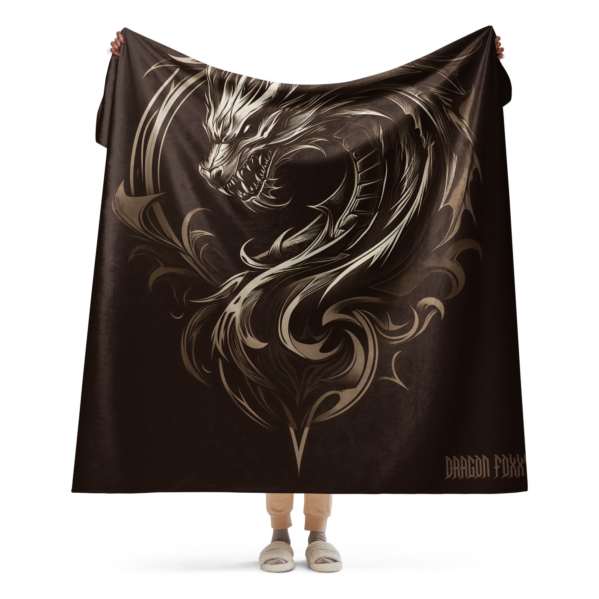 The Ancients - Sherpa Blanket - Sherpa Blanket - DRAGON FOXX™ - Product mockup - 4700352_17449 - Characters - Sherpa Blanket - 60″×80″ Sherpa Blanket - Accessories - Art Blanket