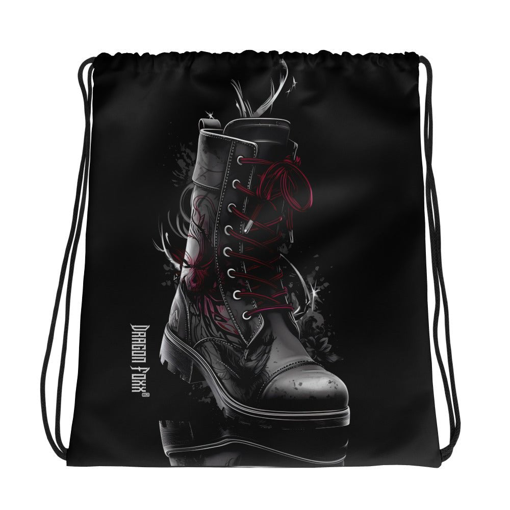 Thorned Reflection: Crimson Rise Drawstring BagDrawstring BagProduct mockup1178968_8894