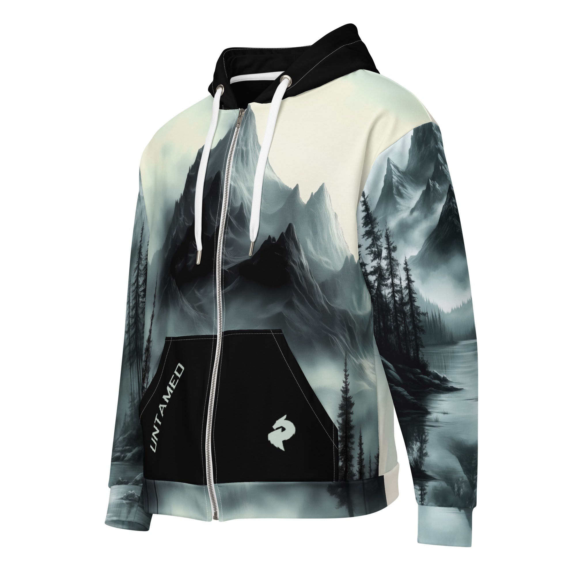 UNTAMED WILDS - Unisex Zip Hoodie - Eco Unisex Zip - up Hoodie - DRAGON FOXX™ - Product mockup - 2276265_18522 - 2XS - Scenery Art - Dragon Foxx® - Dragon Foxx® Men's Hoodie - Dragon Foxx® Men's Hoodies