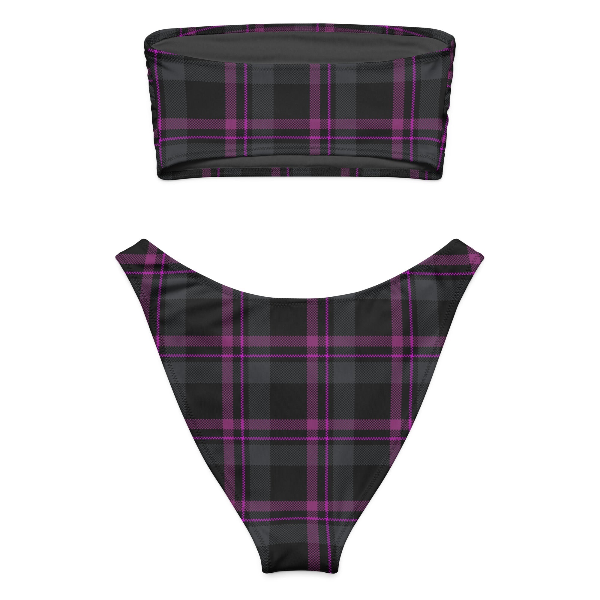 Velvet Riot Plaid Eco Bandeau BikiniEco Bandeau Bikini SetsProduct mockup6362758_22671