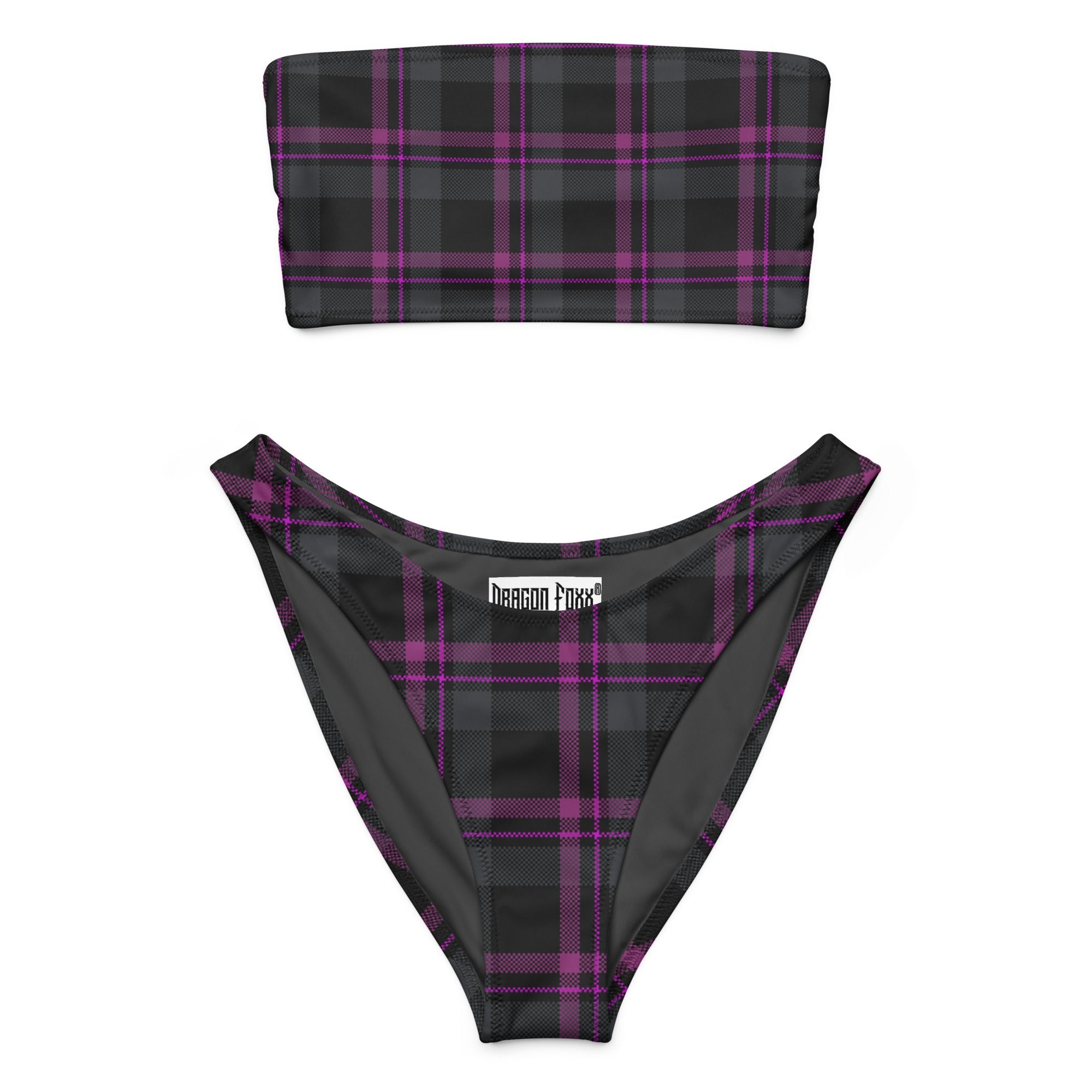 Velvet Riot Plaid Eco Bandeau BikiniEco Bandeau Bikini SetsProduct mockup6362758_22671