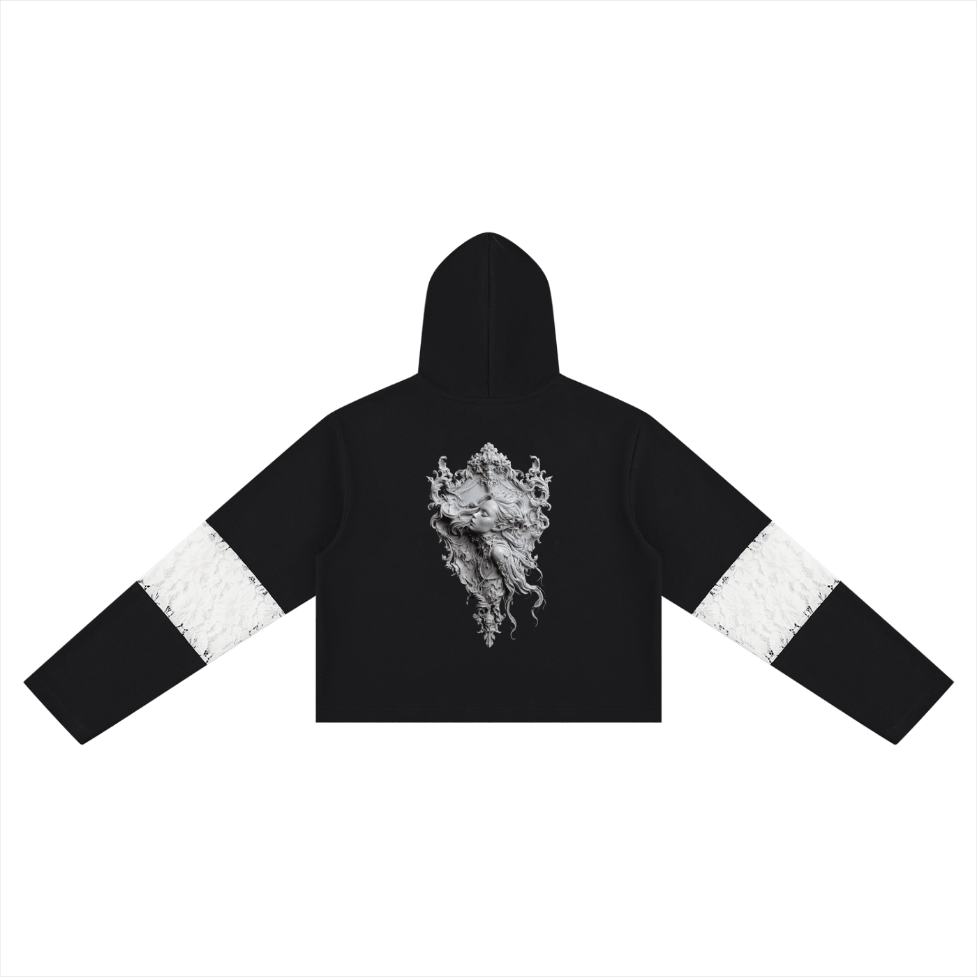 Vespera Reliquary Women’s Cropped Lace-Panel HoodieWomen’s Cropped Lace-Panel HoodieVespera Reliquary Women’s Cropped Lace-Panel Hoodie260803PODBD2582001