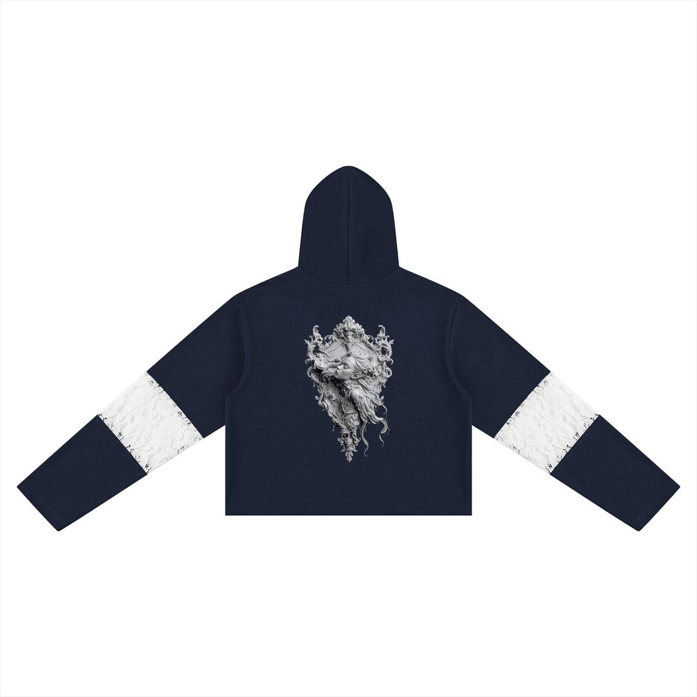 Vespera Reliquary Women’s Cropped Lace-Panel HoodieWomen’s Cropped Lace-Panel HoodieVespera Reliquary Women’s Cropped Lace-Panel Hoodie260803PODBD2582009