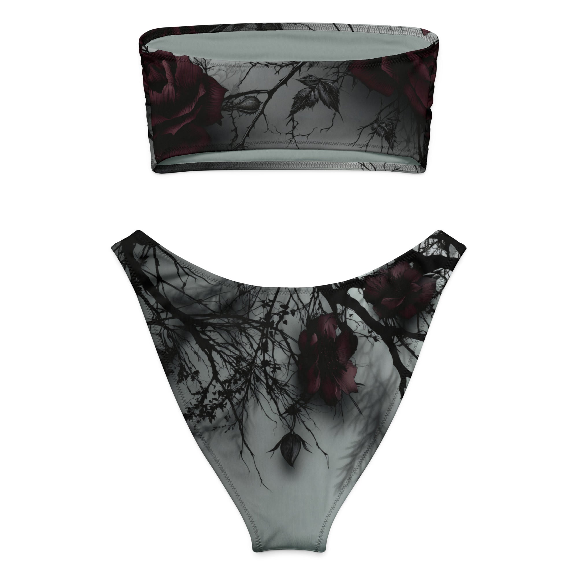 Whisperwine Roses Eco Bandeau BikiniEco Bandeau Bikini SetsProduct mockup2336095_22671