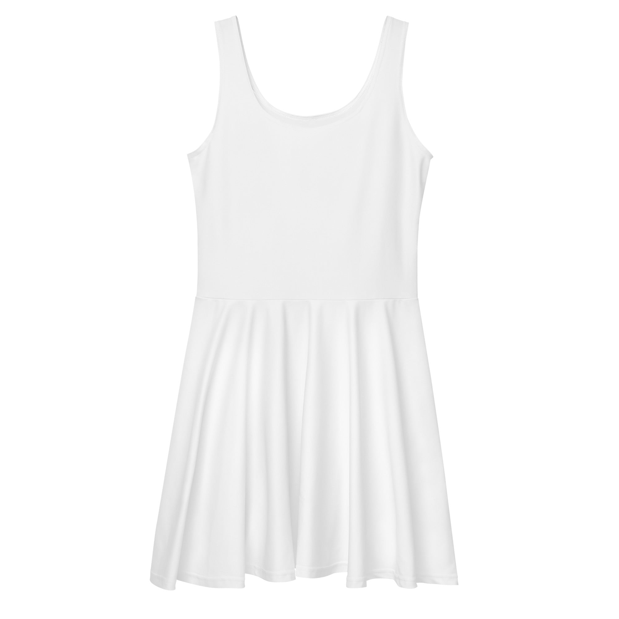 white skater dress xs white square neck skater dress Caprio - White Belted Skater Dress